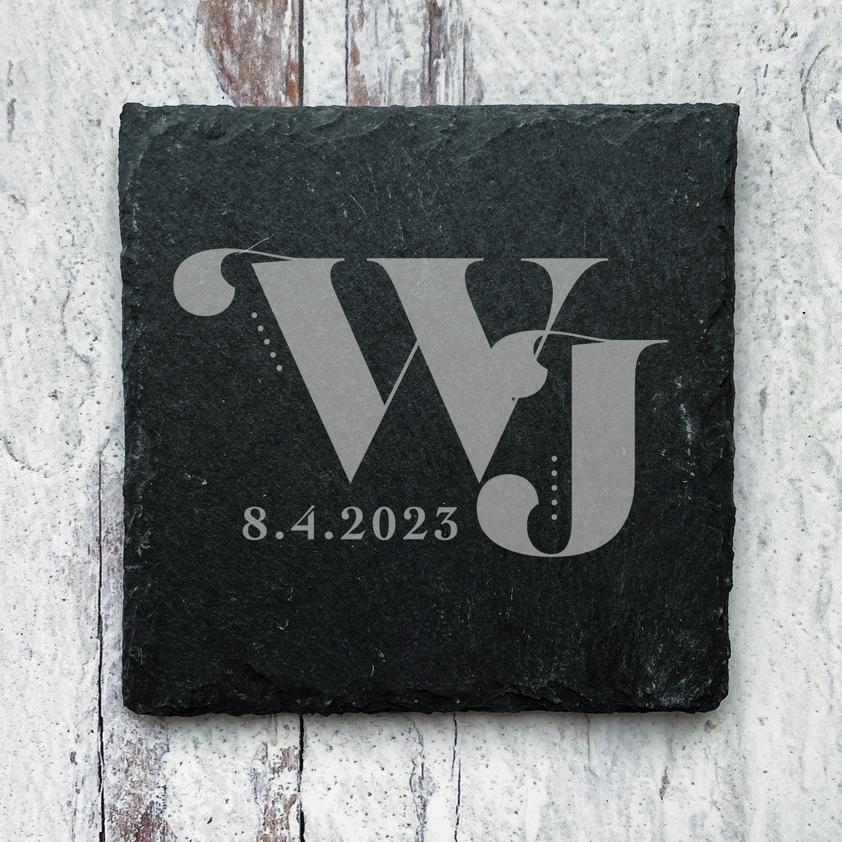Engraved Slate Coasters - Set of 4 - Your Words / Design