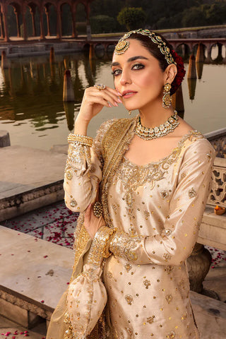 Champagne Gold Indian Pakistani Bridal Wedding Dress- bespoke Chamak by  Kohl | eBay