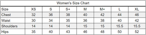 Women's size guide