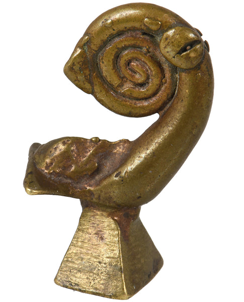 Adinkra Sankofa Goldweight brass Ghana Akan