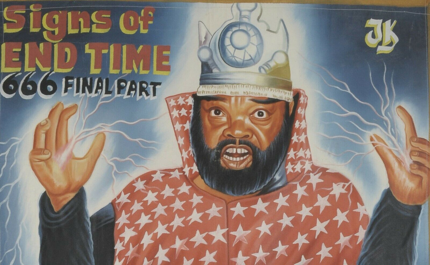 Cinema Movie poster Ghana African hand painted sack canvas Art SIGNS OF END TIME - Tribalgh