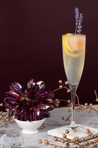 French 75.1 Champagne Cocktail with Lavender Peach Mixicles