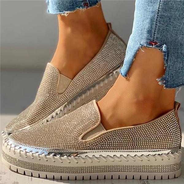 rhinestone loafers womens