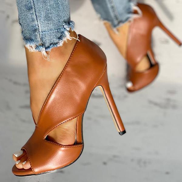 pu cutout peep toe