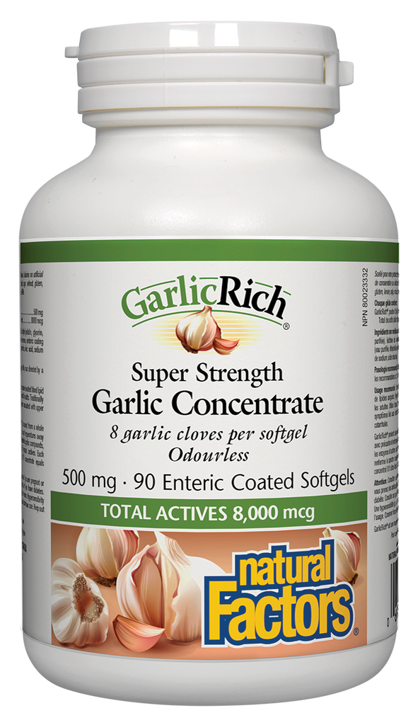 Concentré d'ail Super Strength GarlicRich 500 mg 90 gélules enrobées entériques