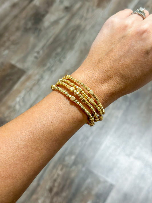 Matte Gold Stack Bracelet