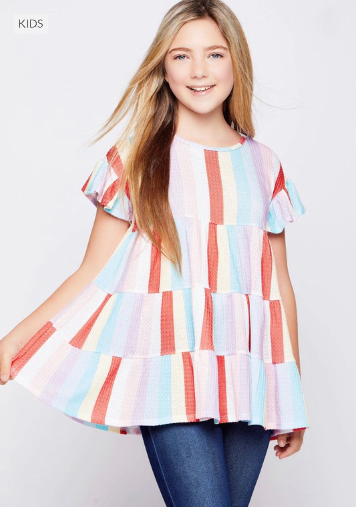 Striped Babydoll Tunic - Youth *final sale*