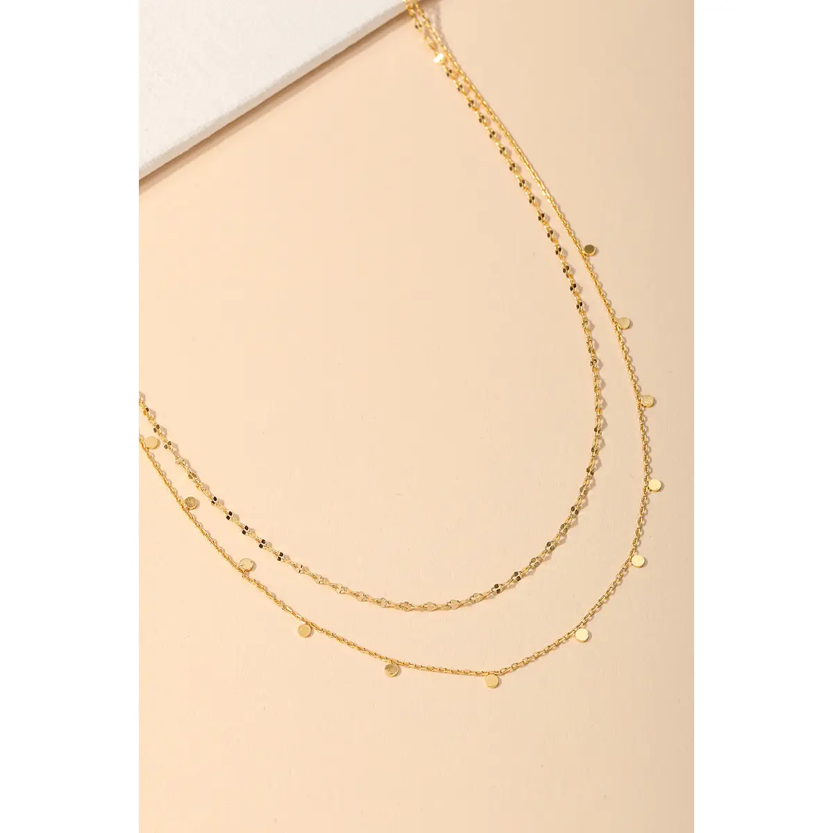 Dainty Layered Coin Choker Necklace - GOLD