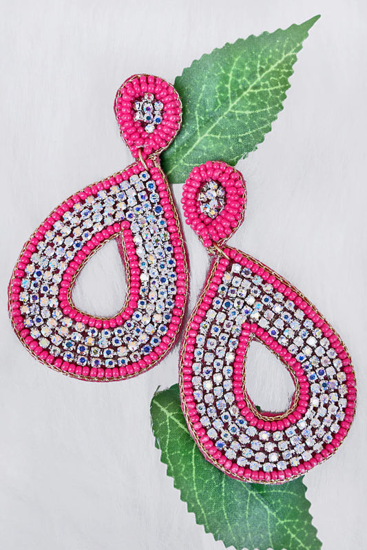 Trudy Fuchsia Seed Bead Earrings
