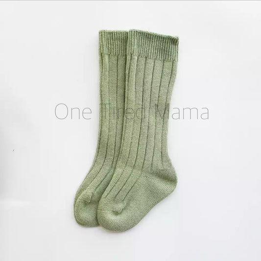 Light Olive Knee High Socks