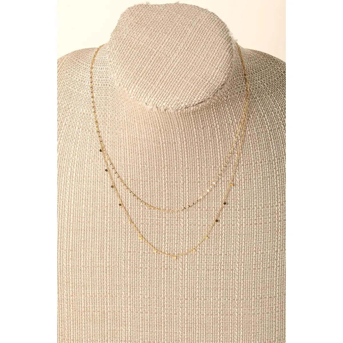 Dainty Layered Coin Choker Necklace - GOLD