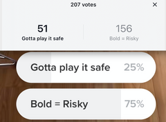 TikTok poll on whether to be bold or safe with gift giving 