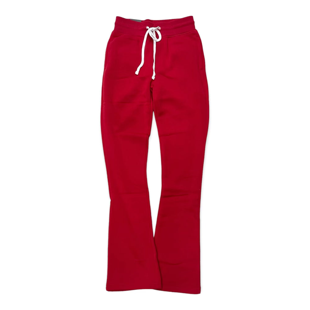 Rebel Stacked Flare Fleece pants Red y 475