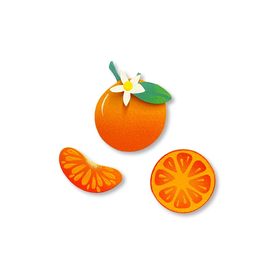 Fruit Magnets, Button Magnets, Fridge Magnet, Food Magnets, Orange