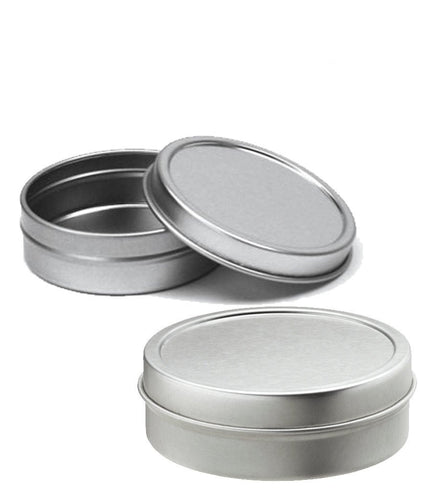  4 oz Silver Metal Tins