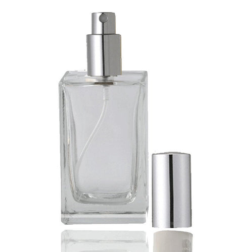1 Oz Glass Atomizer 30ml Square Flat Perfume Bottles Fine Mist Spray w/  Purple, Black, Matte Silver Metalllic Cap Pipette Refillable
