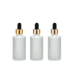 6 FROSTED Cylinder 30ml Glass Bottles w/ Metallic BLACK Glass Dropper  1 Oz Upscale LUXURY Cosmetic Skincare Packaging, Serum Essential Oil