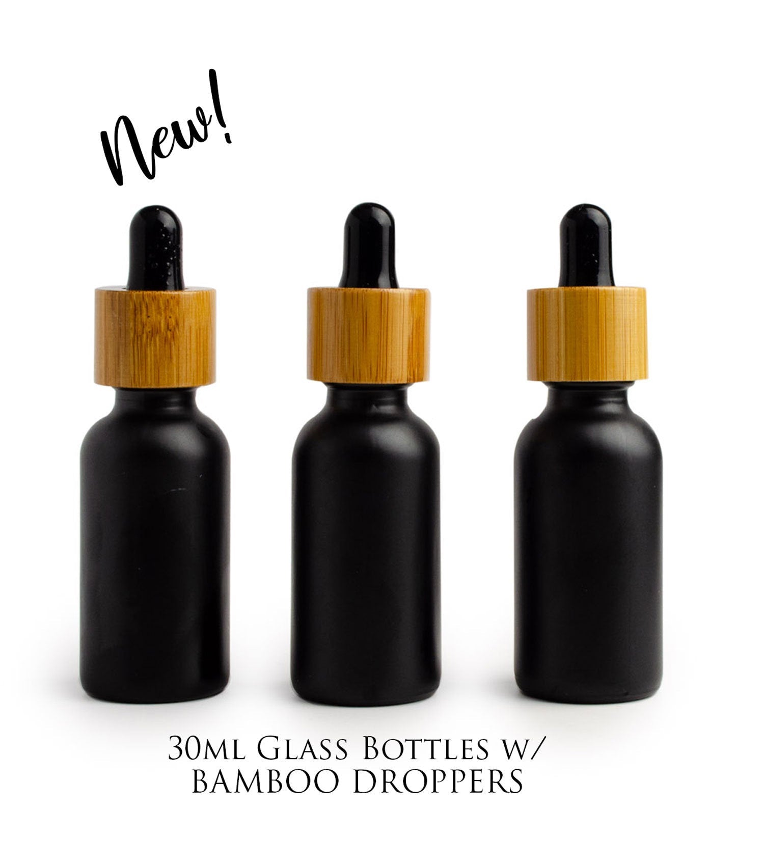 Download 12 Dropper Bottles Black Matte Glass 30ml With Bamboo Caps 1 Oz Boston Grand Parfums Ii