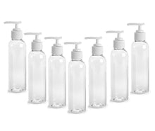 Load image into Gallery viewer, 6 Purple Lotion Pump Dispenser BOTTLES 4 Oz, BPA Free PET White Pump Cap Lotion, Shampoo, Body Cream, Soap Aromatherapy, Essential Oil