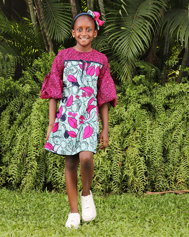 premium quality colourful ankara dress for baby girls in cloth stores