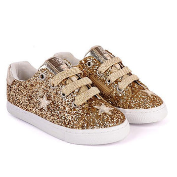 girls gold glitter sneakers