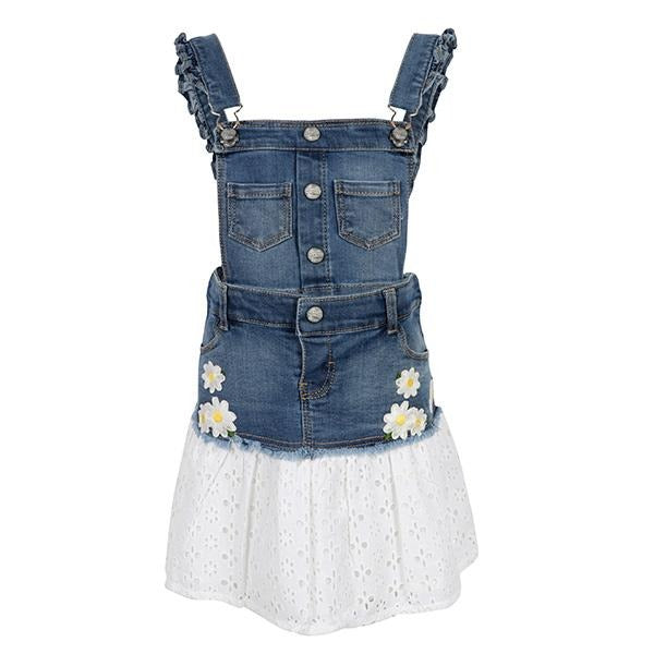 GIRLS DENIM SKIRT DUNGAREE - BLUE 