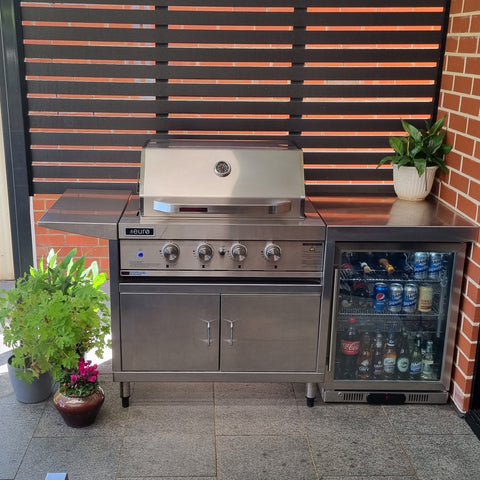 Stainless steel BBQ and drinks cooler