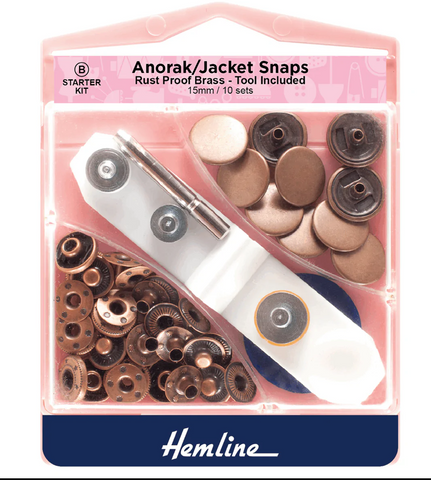 Hemline Bronze Anorak Snaps - 15mm (10 Sets)