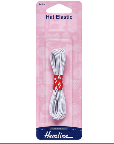 Hemline Hat Elastic: White - 4m x 1.3mm