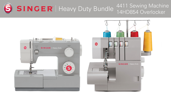 Machine - Singer Heavy Duty Bundle 4411 Sewing Machine + 14HD854 Overlocker