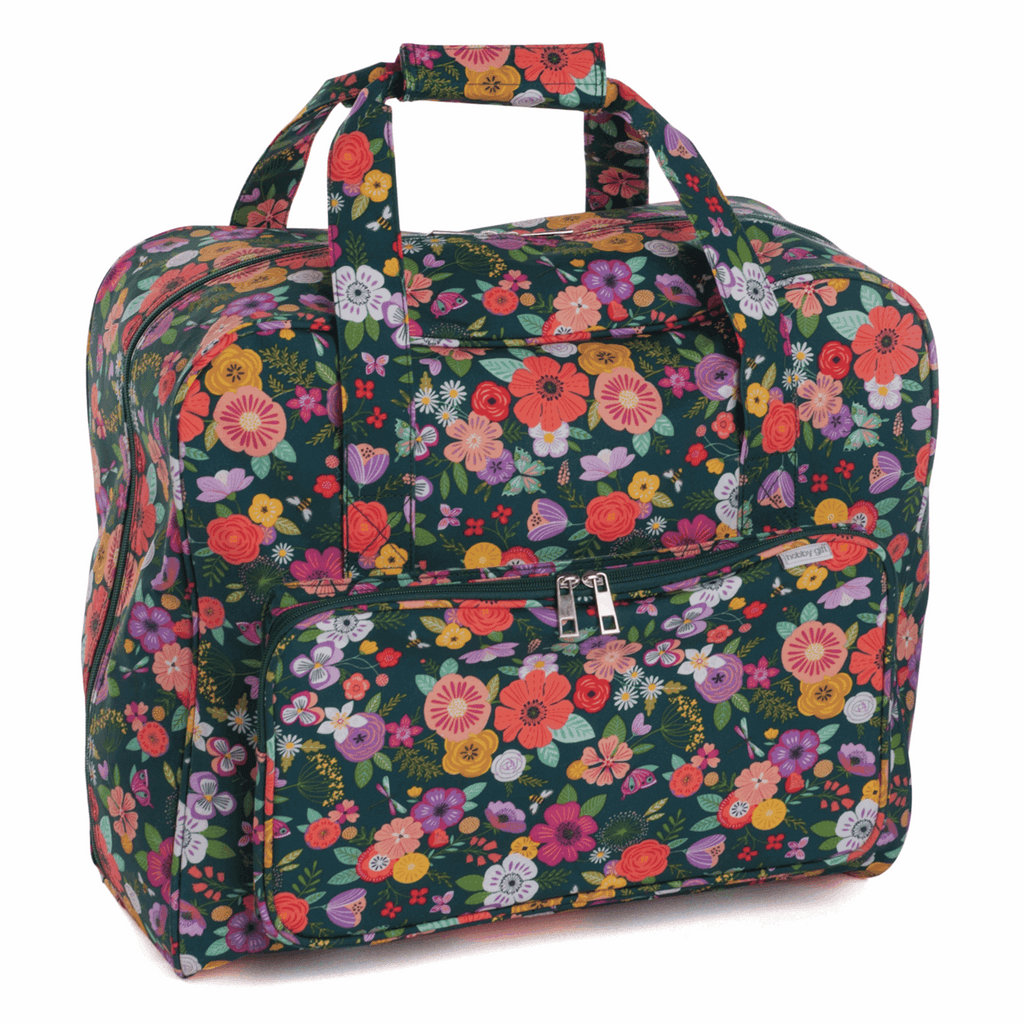 Floral Garden Sewing Machine Bag Teal (Matt PVC) – Singer Outlet