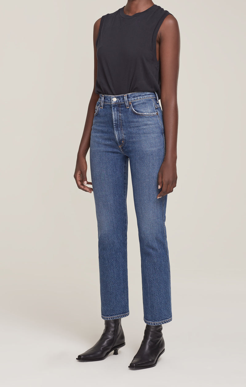 agolde pinch waist high rise kick jeans