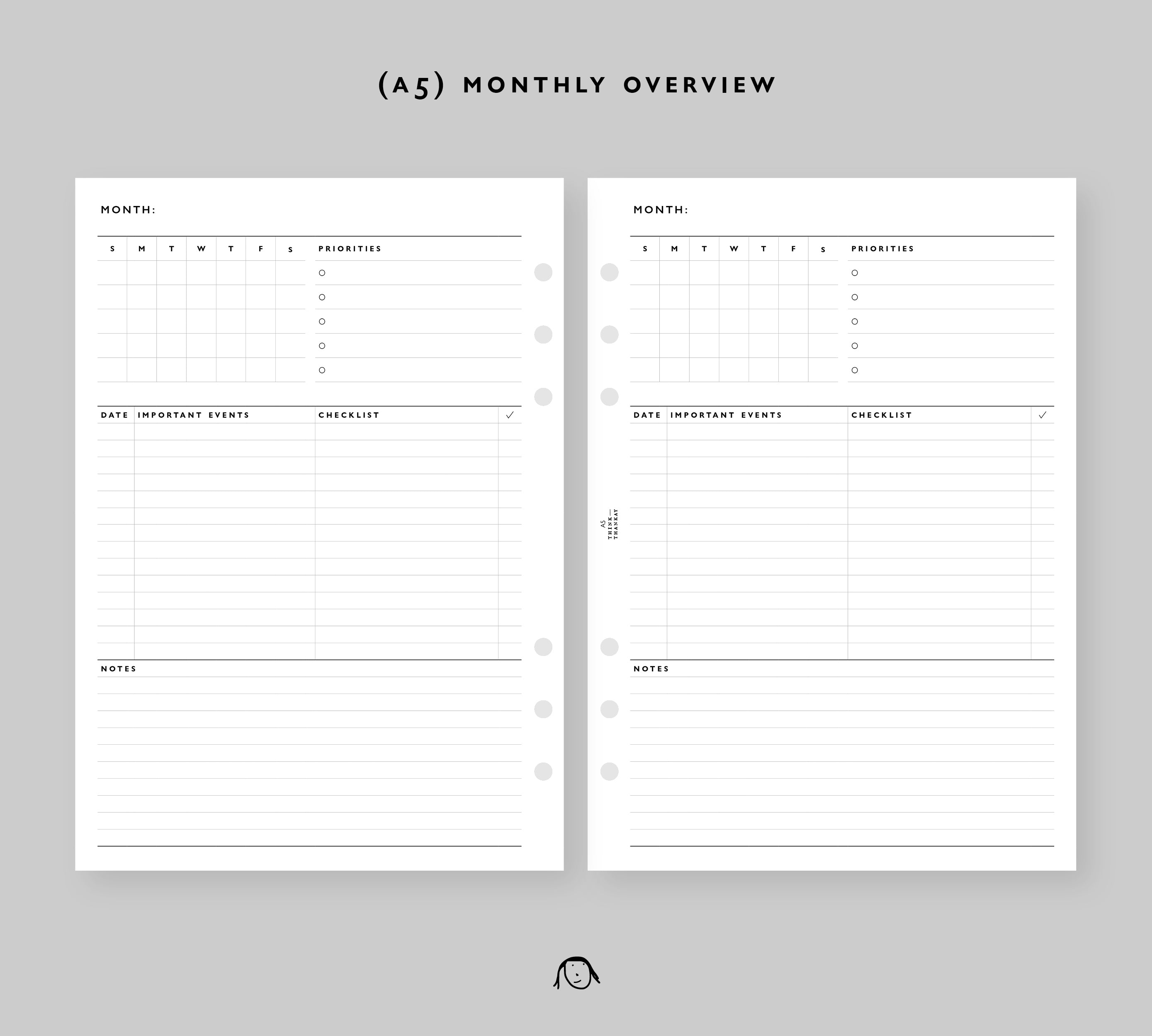 Checklist Sheet A6 Inserts Printable to Do List, Get It Done List