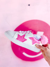 Load image into Gallery viewer, Miss Harper Sneaker in White and Pink Faux Fur
