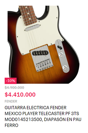 Guitarra Eléctrica Fender Mexico