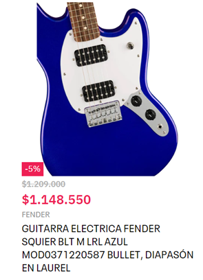 Guitarra eléctrica Fender Azul