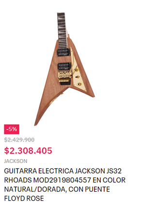 Guitarra Eléctrica Jackson Dorada