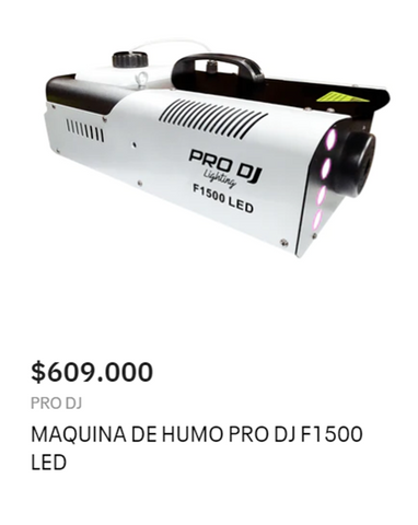 maquina de humo pro dj f1500 led