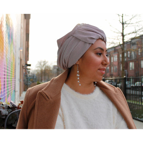 breast cancer survivor in head scarf