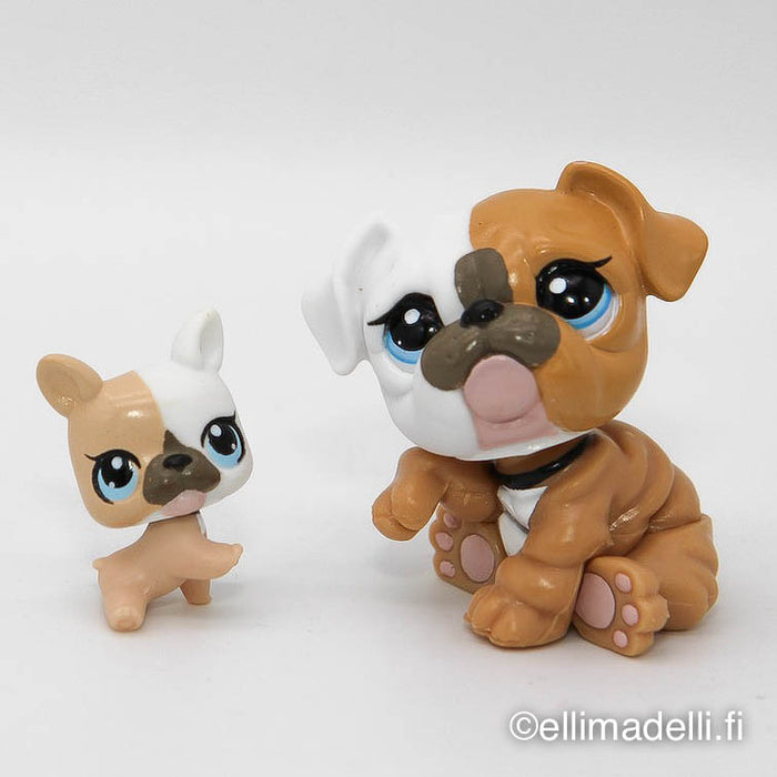 Littlest Petshop Bulldog koira #3587 ja vauva #3588— Elli Madelli