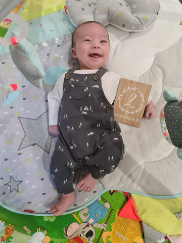 Baby Grayson celebrating 2-months 1