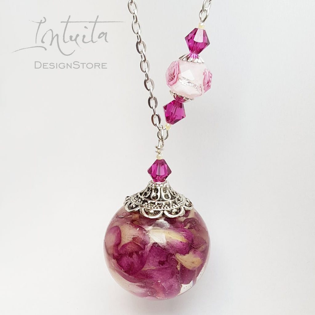 real rose flower necklace for Christmas in Intuita