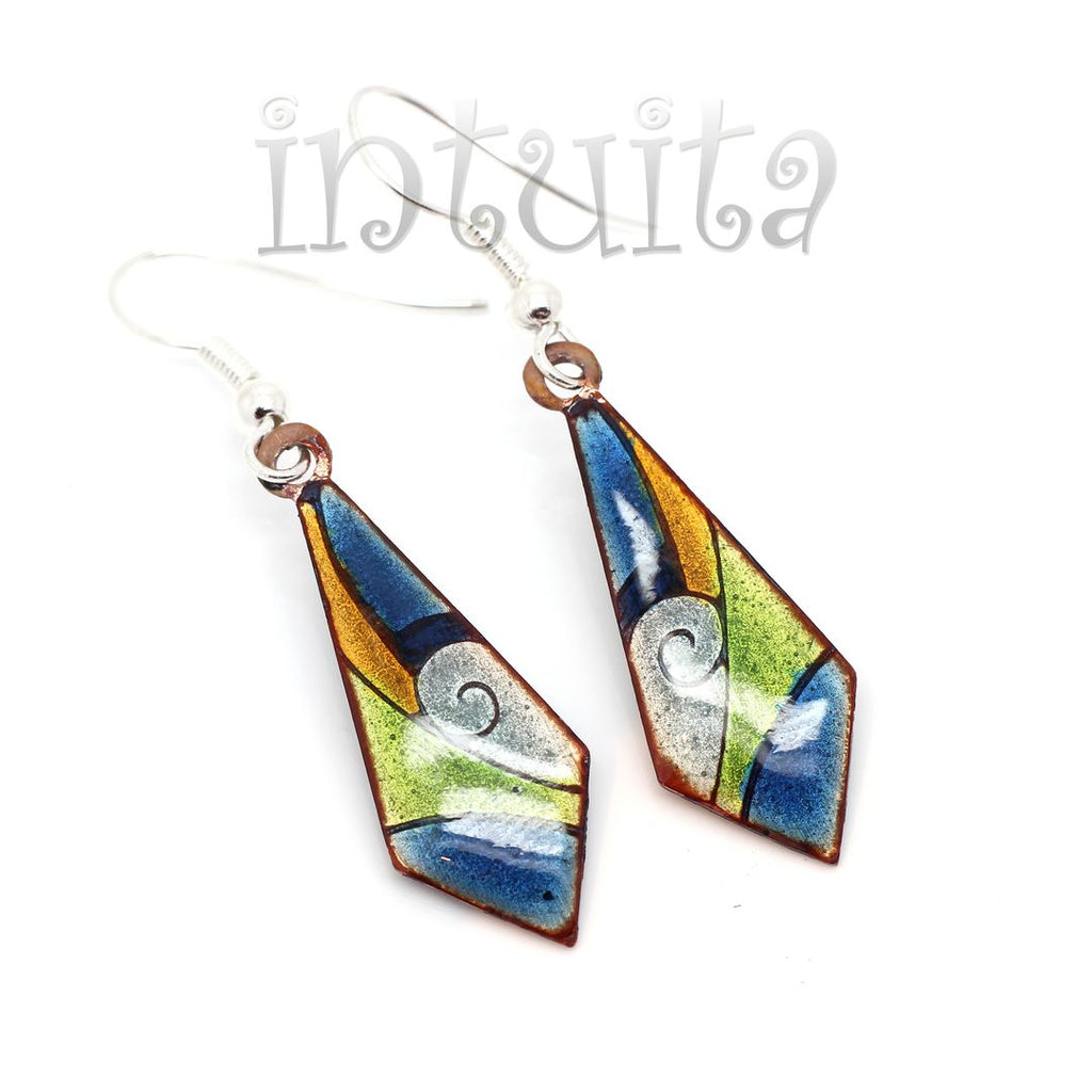 enamel on copper earrings for Christmas in Intuita Shop