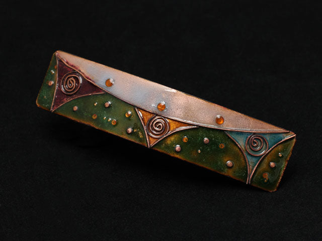 enamel on copper hairgrip