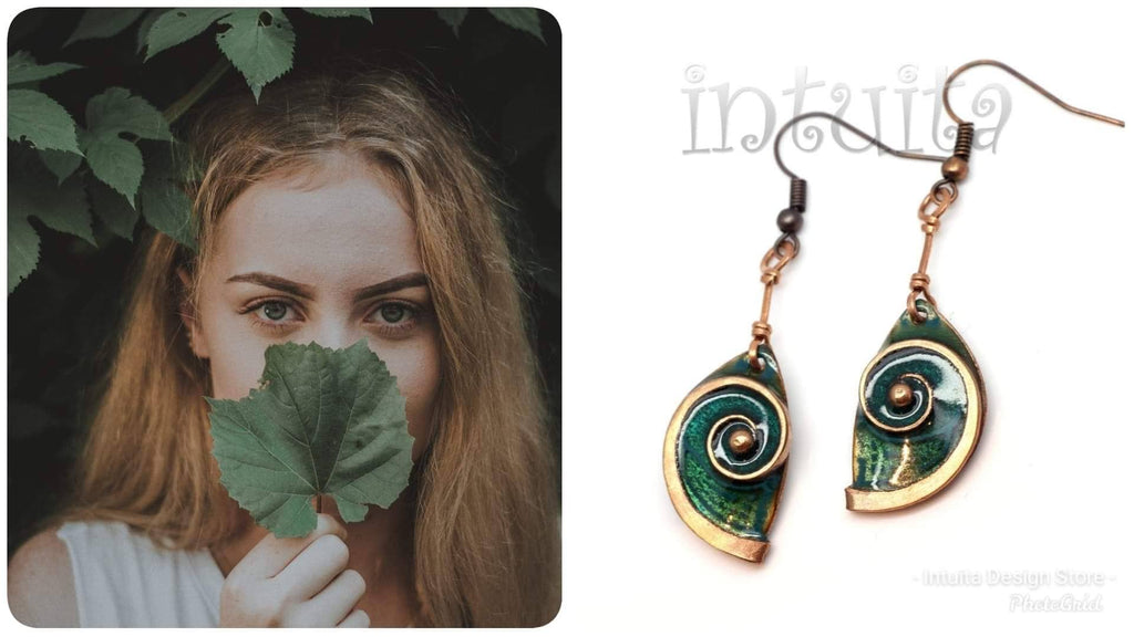 unique design enamel on copper jewelry made by hand
