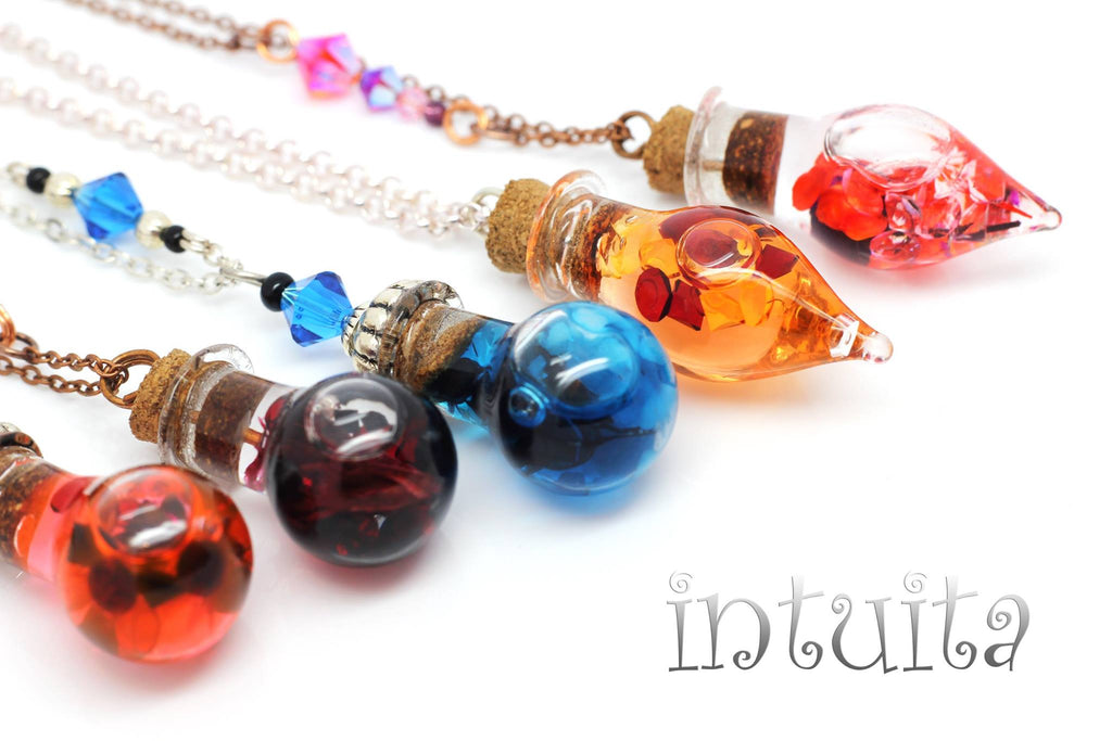 flower potion necklaces for contemporary witches for Christmas in Intutia Shop