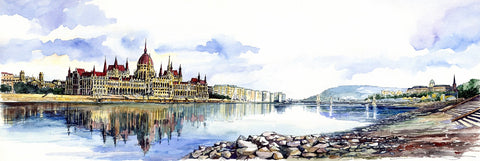 Hungarian Pairlament Watercolor painting