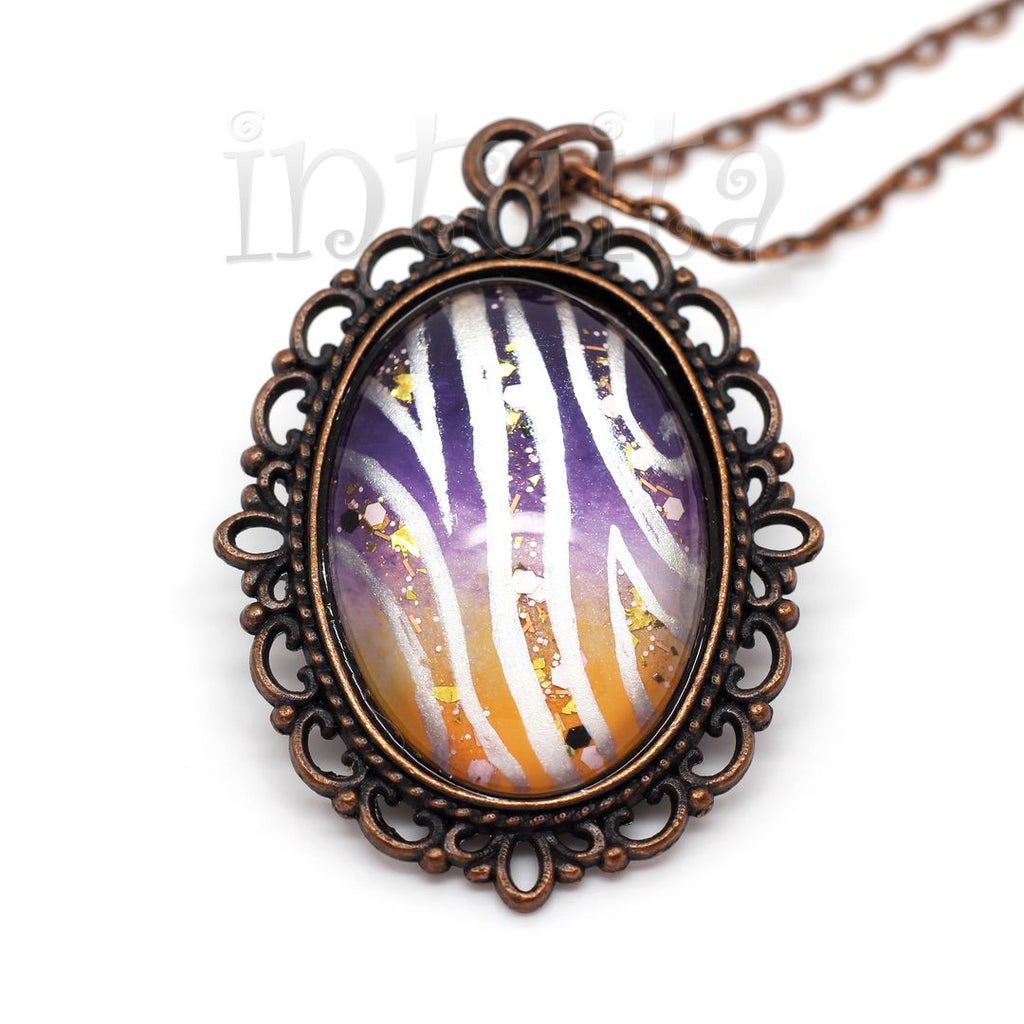 Fantasy Style Handpainted Glass Necklace For Her For Christmas in Intuita