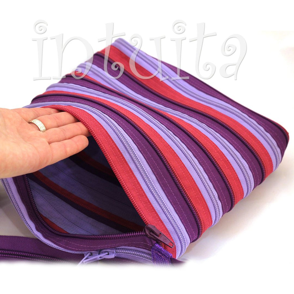 purple color zip bag