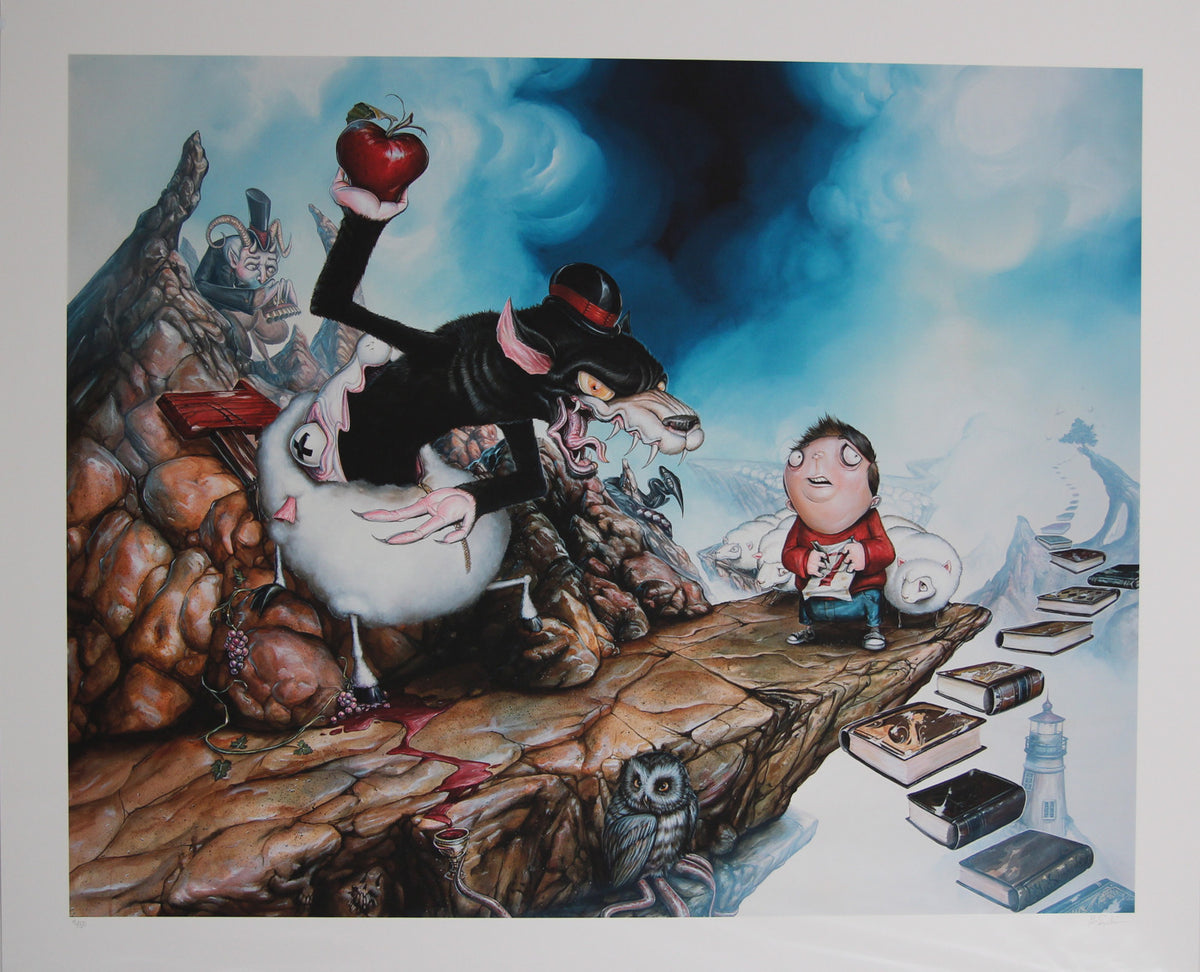 Greg Simkins Here Stands Matt Riddle original print – Blackline Gallery